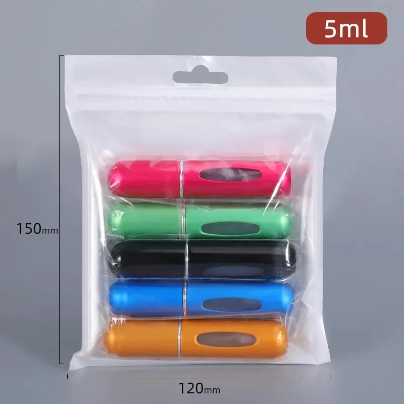 5Pcs 5Ml Spray Scent Pump Perfume Bottle Refillable Spray Atomizer Bottle Mini Travel Empty Cosmetic Containers