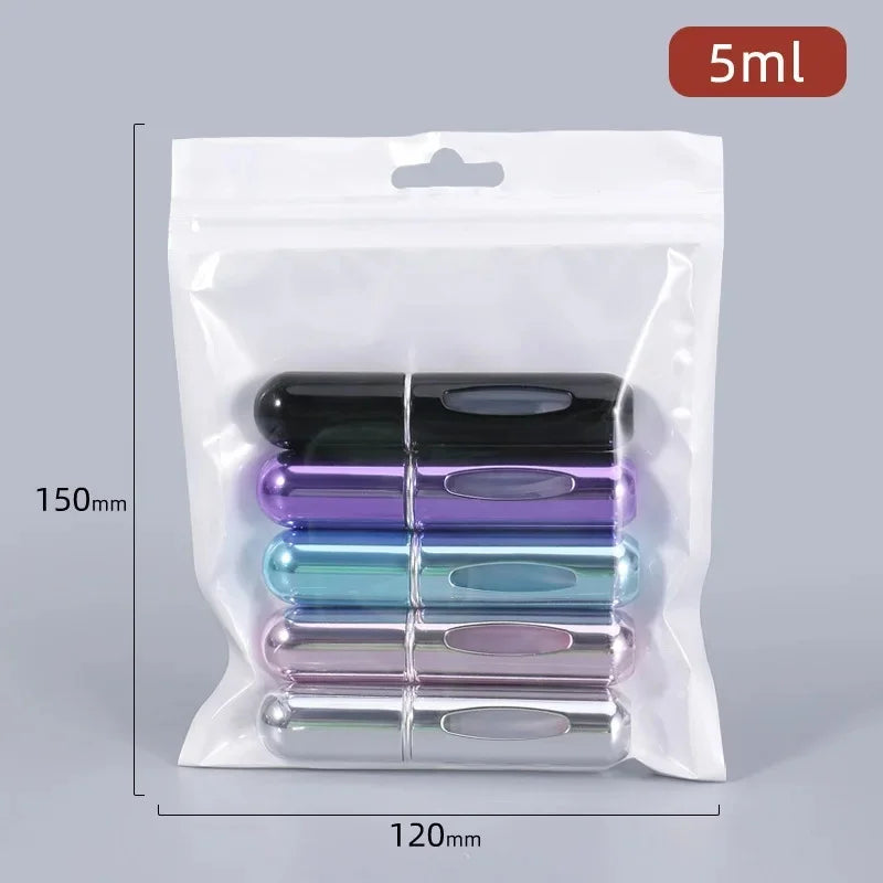 5Pcs 5Ml Spray Scent Pump Perfume Bottle Refillable Spray Atomizer Bottle Mini Travel Empty Cosmetic Containers