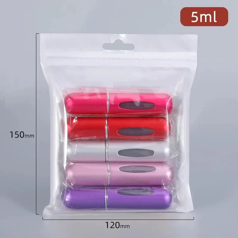 5Pcs 5Ml Spray Scent Pump Perfume Bottle Refillable Spray Atomizer Bottle Mini Travel Empty Cosmetic Containers